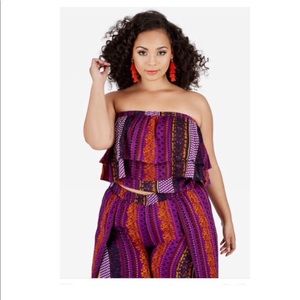 Printed Layered Strapless Top